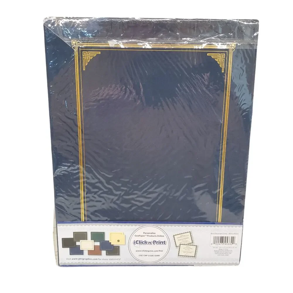 Document Covers Certificate Holder Oversized Embossed Linen Finish Geographics